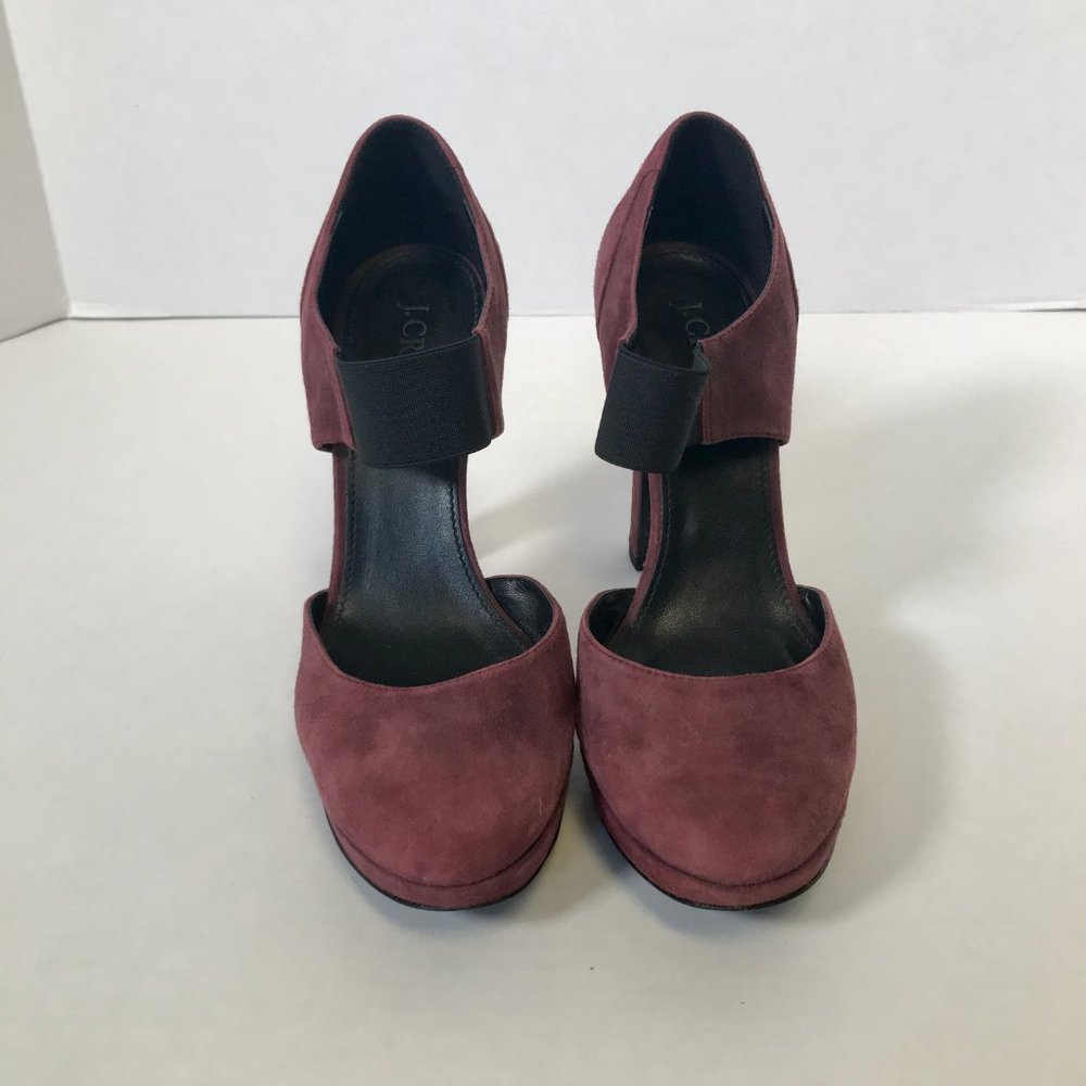 J. Crew 7 Italian Suede Platform Mary Janes Heels - Picture 2 of 8